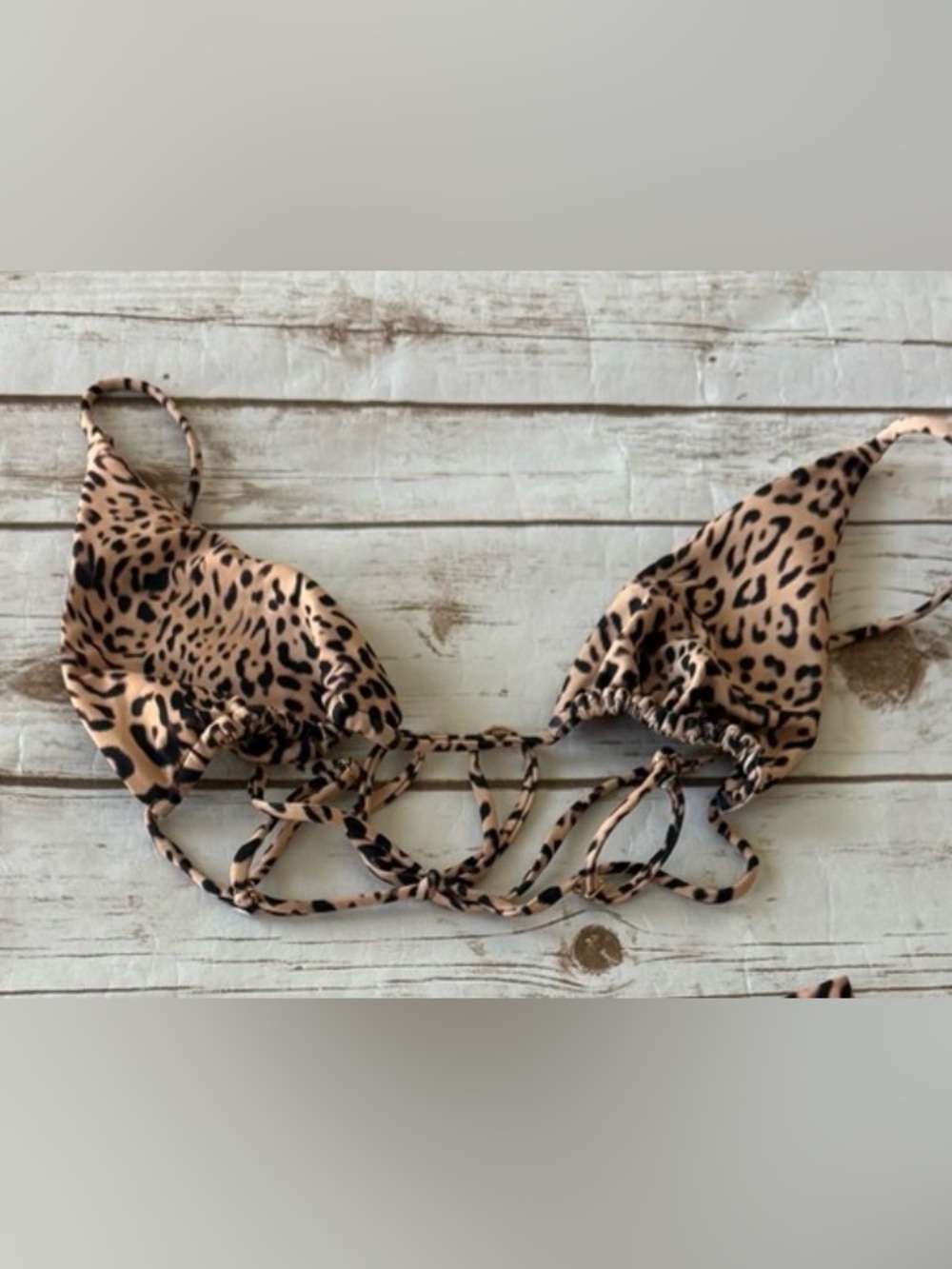 Skatie Bikini Top - Tan & Black